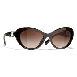 Kính Mát Nữ Chanel Cat Eye Sunglasses 5443H 1674 / S5 54 Màu Nâu