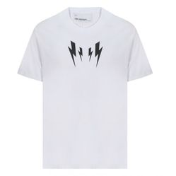 Áo Phông Neil Barrett Thunderbolt Mirror-Print Crew-Neck T-Shirt  BJT048SS527S Màu Trắng