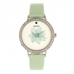 Đồng Hồ Nữ Bertha Delilah Quartz Crystal White Dial Ladies Watch BR8601 Màu Xanh Green