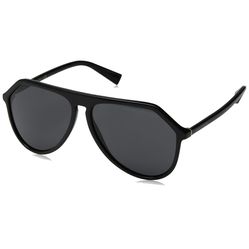 Kính Mát Dolce & Gabbana Black Plastic Aviator Sunglasses Grey Lens DG4341-501/87 Màu Đen