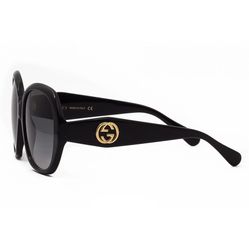 Kính Mát Gucci Sunglasses Logo GG0796S 001 Màu Đen Xám