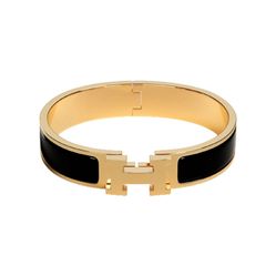 Vòng Đeo Tay Hermès Clic H Bracelet Màu Vàng Phối Đen