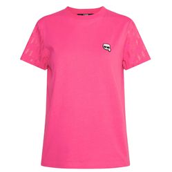 Áo Phông Karl Lagerfeld Ikonik Monogram - Print T-Shirt - Fuchsia/Pink Màu Hồng