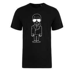 Áo Phông Karl Lagerfeld Men's Slim-fit Karl Character With Sunglasses Print T-shirt In Black Màu Đen Size S
