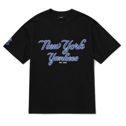 Áo Phông MLB Cursive Overfit New York Yankees 3ATSR0224-50BKS Màu Đen Size M