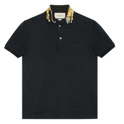 Áo Polo Gucci Tiger Collar Shirt Màu Đen