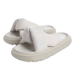 Dép Charles & Keith Odessa Nylon Round-Toe Slide Sandals - White CK1-70380943 Màu Trắng Size 38
