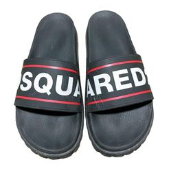 Dép Dsquared2 Logo Contrast Sliders Màu Đen Size 39