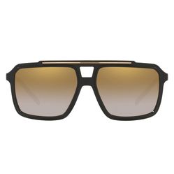 Kính Mát Dolce & Gabbana Brown DNA Aviator Sunglasses For Men 57-16 Màu Nâu Đen