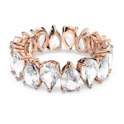 Nhẫn Swarovski Vittore Ring Pear Cut, White, Rose Gold-Tone Plated 5586164 Màu Vàng Hồng Size 50