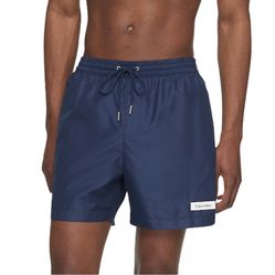 Quần Shorts Calvin Klein Core Solids Medium Drawstring Swim Shorts Màu Xanh Navy