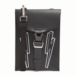 Túi Đeo Chéo Neil Barrett Leather Cross-Body Phone Pouch Màu Đen