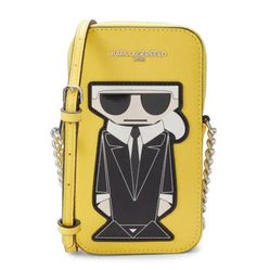 Túi Hộp Điện Thoại Karl Lagerfeld Karolina ​Leather Phone Case Màu Vàng