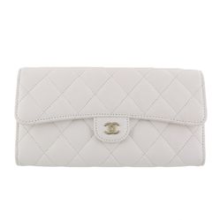 Ví Chanel Dáng Dài Classic Long Flap Wallet White AP0241 Caviar Leather Màu Trắng
