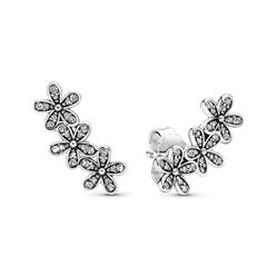 Khuyên Tai Pandora Daisy Flower Stud Earrings 290744CZ Màu Bạc