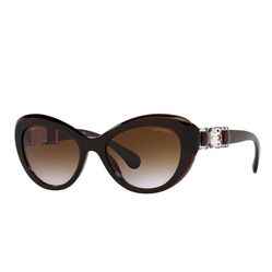 Kính Mát Chanel Cat Eye Sunglasses CH5443H 1674S5 Màu Nâu