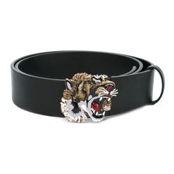 Thắt Lưng Gucci Leather Tiger Head Buckle Belt In Black Màu Đen