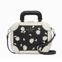 Túi Đeo chéo Kate Spade Traveler Trunk Crossbody Bag in White Floral Màu Đen Trắng