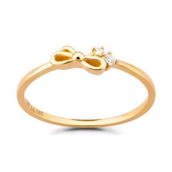 Nhẫn Huy Thanh Jewelry NLF 406 - 14K - Đá Cubic Zirconia Màu Vàng Gold