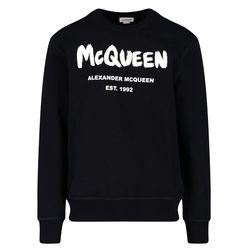 Áo Nỉ Alexander McQueen Brushed Logo In Black 688713 QTZ81 0901 Màu Đen Size S