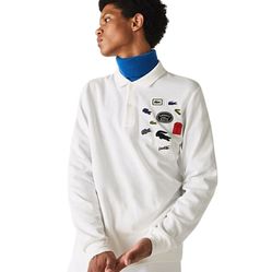 Áo Polo Dài Tay Lacoste X-Mas Badge Long Sleeve Polo Shirt PH7962 51N 001 Màu Trắng Size S