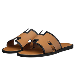 Dép Hermès Izmir Calfskin Leather Sandal Màu Nâu Size 41