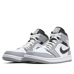 Giày Thể Thao Nike Air Jordan 1 Mid ‘Light Smoke Grey’ 554724-078 Màu Xám Trắng Size 35.5