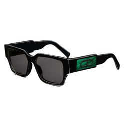 Kính Mát Dior CD SU 16A0 Gemstone Edition Black Square Sunglasses With Green Malachite Finishing Details Màu Đen