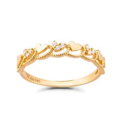 Nhẫn Huy Thanh Jewelry NLF 408 - 14K - Đá Cubic Zirconia Màu Vàng Gold Size 11