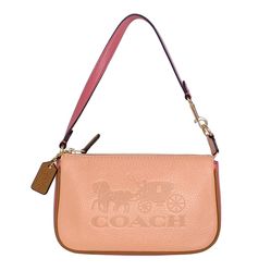 Túi Xách Coach Outlet Leather Nolita 19 In Colorblock With Horse And Carriage In Pink C8877 Màu Hồng Cam