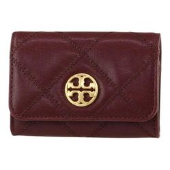 Ví Tory Burch Red Claret Willa Quilted Leather Wallet Card Case 87866 Màu Đỏ Mận