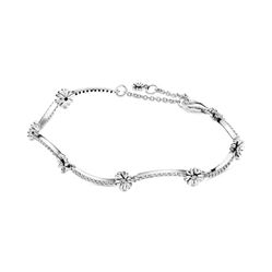 Vòng Đeo Tay Pandora Sparkling Daisy Flower Bracelet 598807C01 Màu Bạc