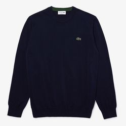 Áo Len Lacoste Men's Organic Cotton Crew Neck Sweater AH1985-166 Màu Xanh Navy Size 3