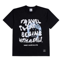 Áo Phông Acmé De La Vie ADLV  Smiley® Travel That Begins Short Sleeve T-Shirt Màu Đen