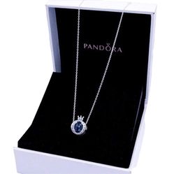 Dây Chuyền Pandora 925 Silver Cubic Zirconia Diamond Crown Pendant Women Fashion Jewelry Accessories Màu Bạc