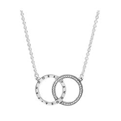 Dây Chuyền Pandora Entwined Circles Pandora Logo & Sparkle Collier Necklace 396235CZ Màu Bạc