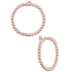 Khuyên Tai Misaki Monaco Bliss Hoops Rose Gold With Pink Handmade Pearls Màu Vàng Hồng