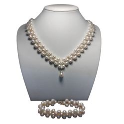 Set Dây Chuyền Và Vòng Đeo Tay Minh Hà Pearl Jewelry Màu Trắng