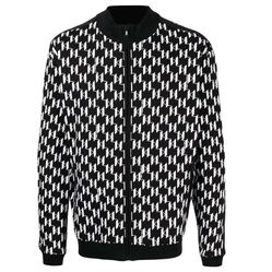 Áo Khoác Karl Lagerfeld Jacket Mit KL-Muster Monogram Màu Đen Trắng Size S