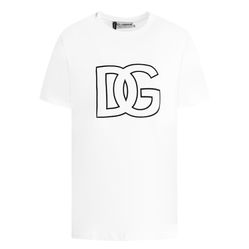Áo Phông Nam Dolce & Gabbana D&G DG Logo Printed G8QO0T G7I7J W0800 Tshirt Màu Trắng Size S