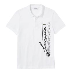 Áo Polo Lacoste Men's Regular Fit Signature Cotton Piqué Màu Trắng Size M