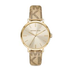 Đồng Hồ Nữ Michael Kors Addyson Three-Hand Metallic Gold PVC Watch MK2952 Màu Vàng
