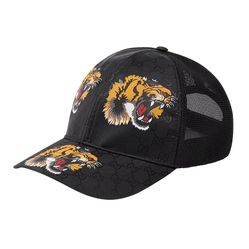 Mũ Gucci GG Baseball Hat With Tiger Print Màu Đen Vàng Size M