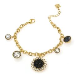 Vòng Đeo Tay Swarovski Millennium Velvet Bracelet Medium 5486998 Màu Vàng