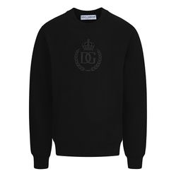 Áo Nỉ Dolce & Gabbana Crown Logo Printed Black G9SY5T G7I6V N0000 Màu Đen Size 44