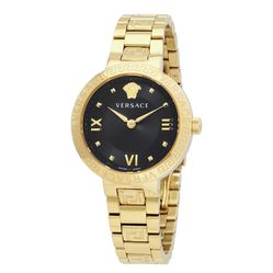 Đồng Hồ Nữ Versace Greca Lady Quartz Black Dial Ladies Watch VE2K00721 Màu Vàng Gold