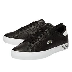 Giày Thể Thao Lacoste Powercourt Leather 0721 Màu Đen Size 39.5