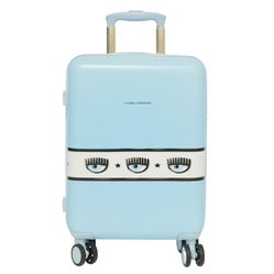 Vali Chiara Ferragni Logomania Hardshell Suitcase Màu Xanh Nhạt Size Cabin
