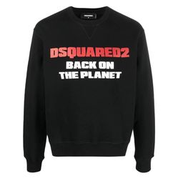 Áo Nỉ Dsquared2 Black Back On The Planet Printed Sweatshirt S71GU0554 S25516 900 Màu Đen Size XS