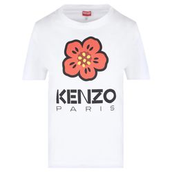 Áo Thun Nữ Kenzo Boke Flower Cotton T-Shirt FD52TS0394SO01 Màu Trắng Họa Tiết Hoa